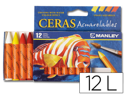 CERAS ACUARELABLES MANLEY 12 COLORES CERAS ACUARELABLES MANLEY 12 COLORES