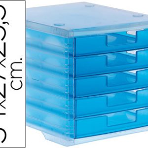 FICHERO CAJONES Q-CONNECT DE PLASTICO AZUL