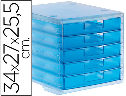 FICHERO CAJONES Q-CONNECT DE PLASTICO AZUL FICHERO CAJONES Q-CONNECT DE PLASTICO AZUL
