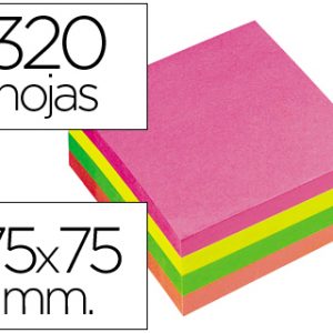 NOTA ADHESIVA Q-CONNECT 75X75 320H 4 COLORES FLUOR