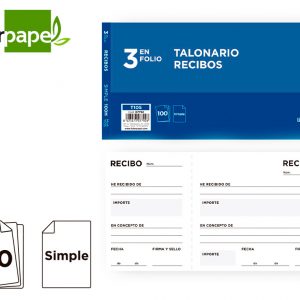 TALONARIO RECIBO CON MATRIZ LIDERPAPEL
